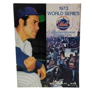 1973 WORLD SERIES Program Oakland A's New York Mets WILLIE MAYS Reggie Jackson